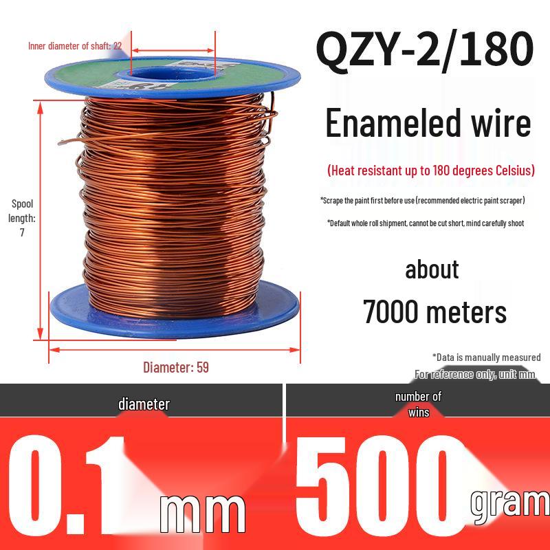 180° Värmebeständig Emajlert Rund Koppartråd, QZY-2/180