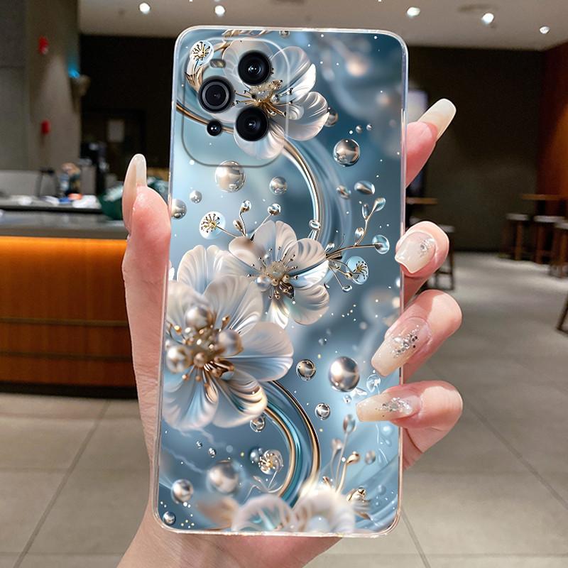 Case For OPPO Find X3 / Find X3 Pro Casing Clear Luxury Fashion Butterfly Flower Soft TPU Silicone Cover For FindX3 X3Pro Bumper