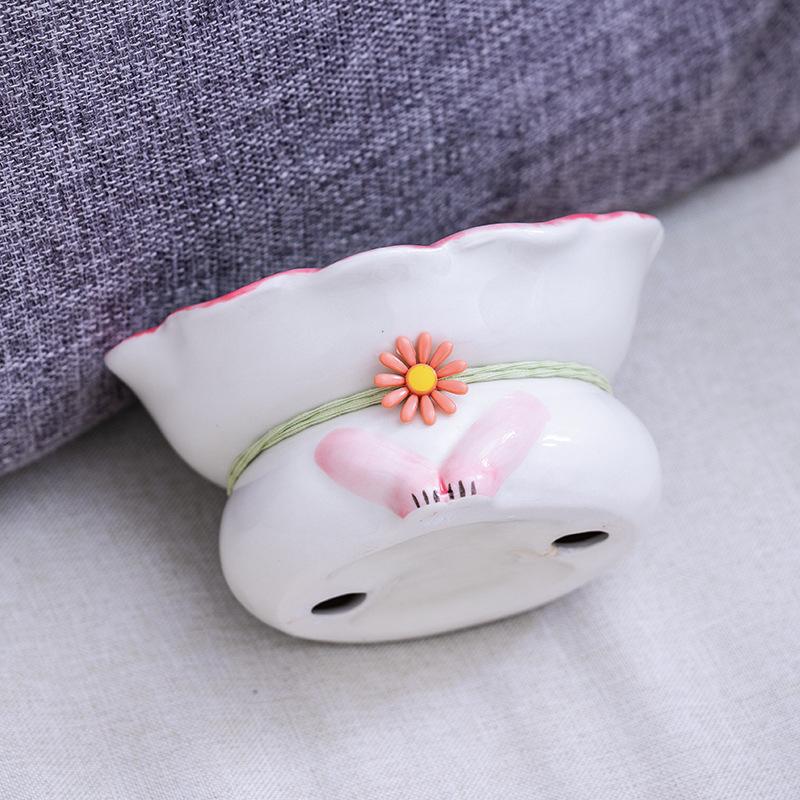 Slant Mouth Feeding Protection Cervical Bowl Flower Cat Bowl Ceramic Cat Food Bowl Cat Feeding Water Pet Cat Supplies