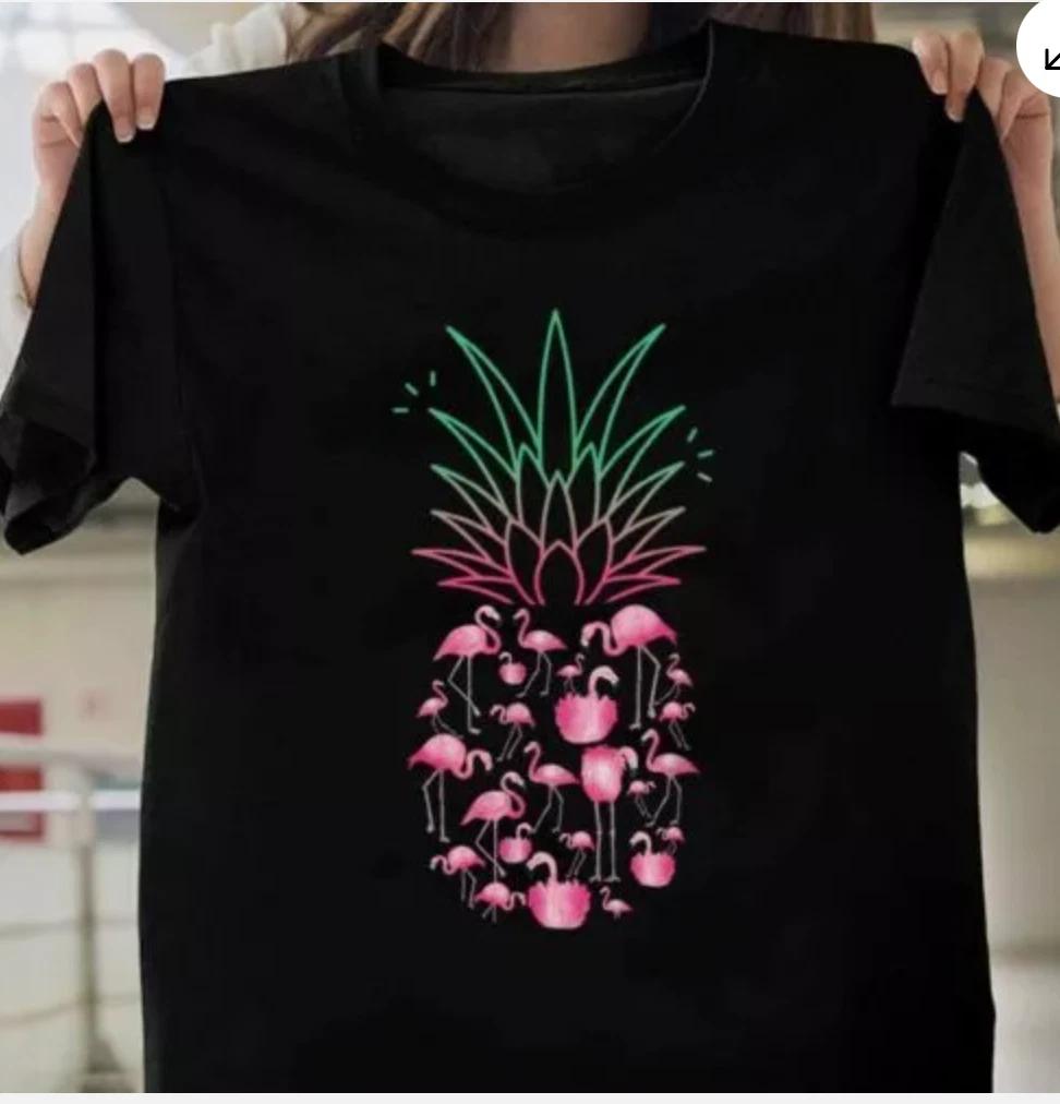 Pineapple Pink Flamingo Summer Fruit Hawaiian Men Women Gift T-Shirt XXXL