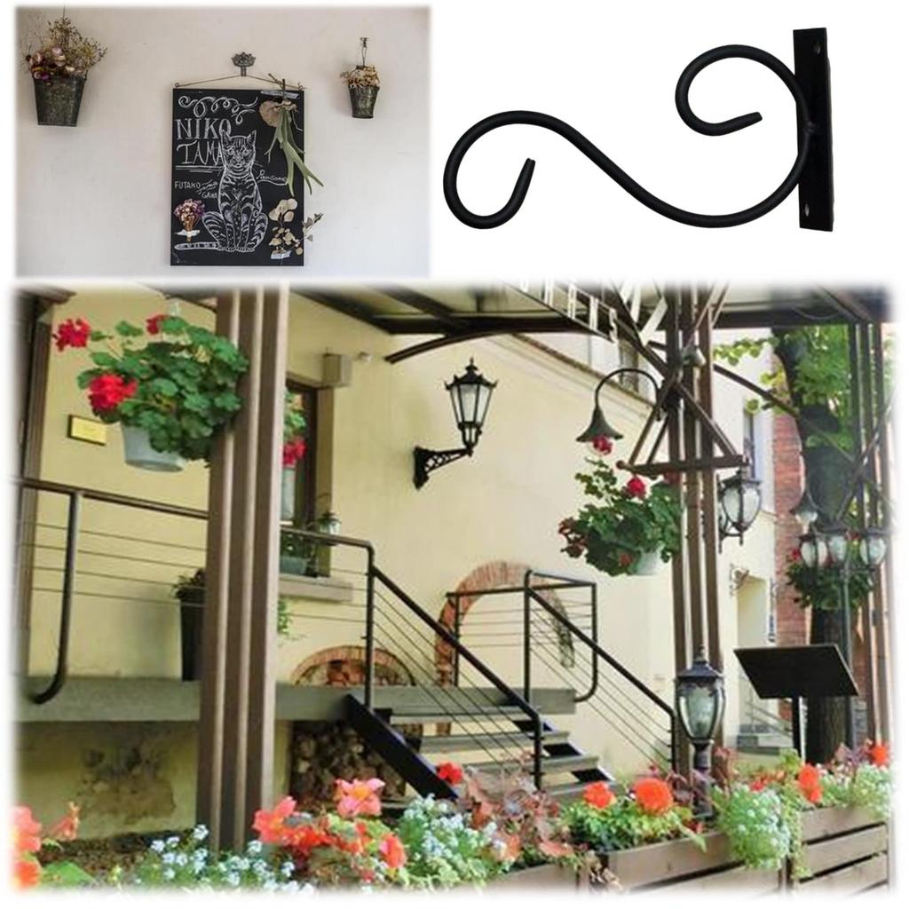 NOELAMOUR Hanging Bracket Hanging Hook Iron Planter Planter Hook Indoor Outdoor Iron Hook Potted Plant