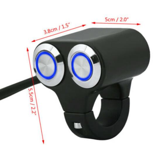 25-mm-Motorrad-Lenker-Hand-Return-Taste LED-Licht-Lampen-Steuerschalter