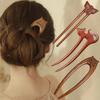 Wood Wooden Hair Stick U-Shaped Hair Fork Cat Butterfly Chinese Style Fashion Hairpin Buns Rabbit Headwear Girl Hair Accessories