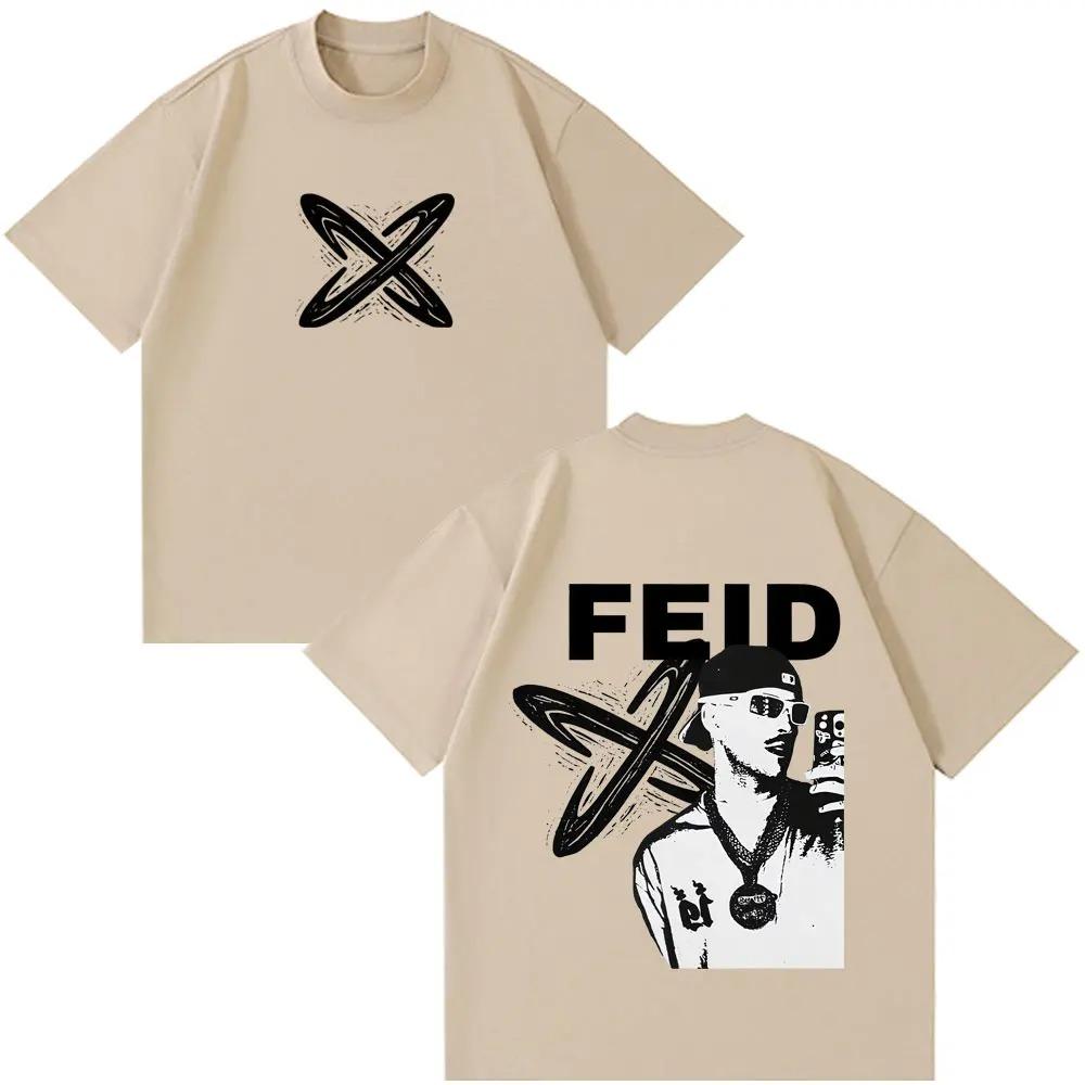 

2026 Rapper Feid Ferxxo Tour Print T-shirt Unisex Women Vintage T-shirts Summer Short-sleeved Loose Casual Cotton Hip-hop T-shirts S