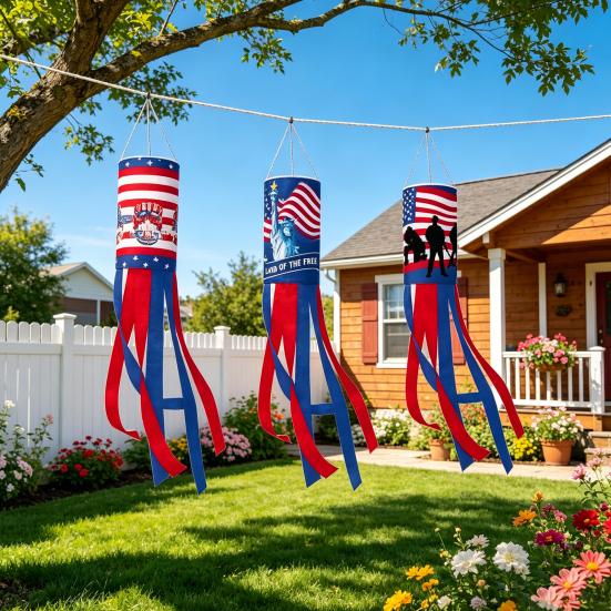 Amerikanische Flagge Windfahne 4. Juli Dekorationen Unabhängigkeitstag Wetterfeste Flagge Patriotische Dekoration für Garten Hof