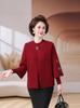 2026 Autumn New Style: Mom's Middle-Aged Women's Sweater Cardigan & Knit Top Two-Piece Set for Spring and Autumn