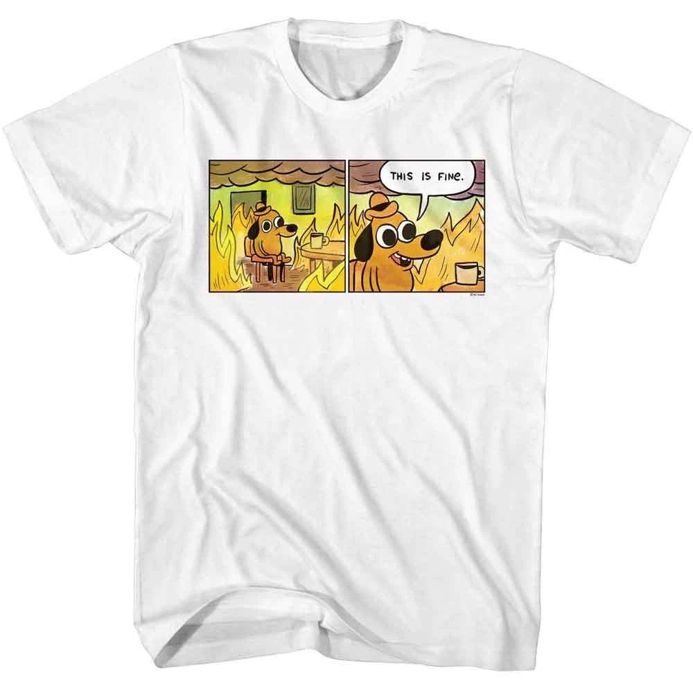 This Is Fine OG White Meme Shirt 100