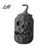 Retro Dark Style Living Room Decor Handwoven Pumpkin Lantern Vintage Rustic Halloween Decor Hollow Smile Versatile Window Display Props Face Storage