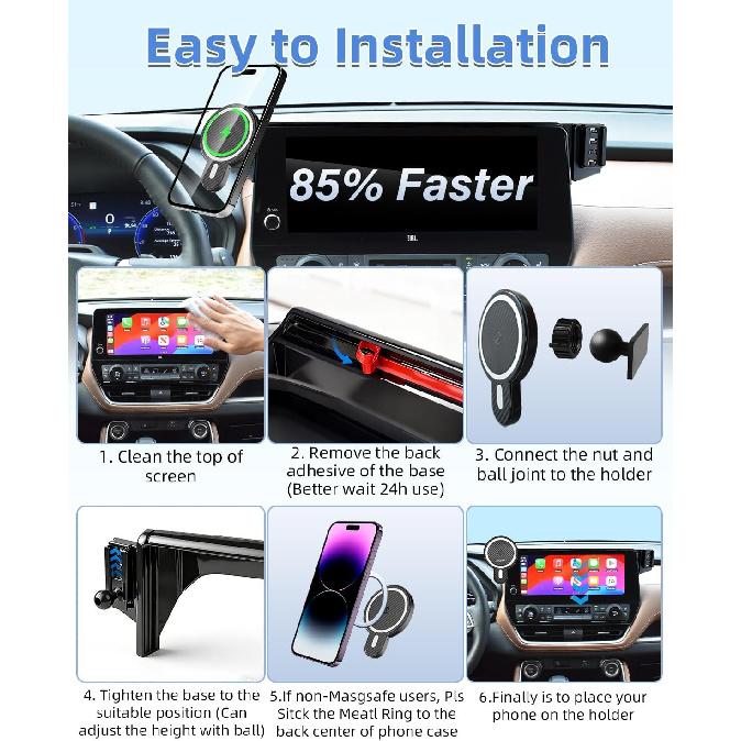 PZK Car Phone Mount for Toyota Grand Highlander 2024-2026 12.3-inch Screen
