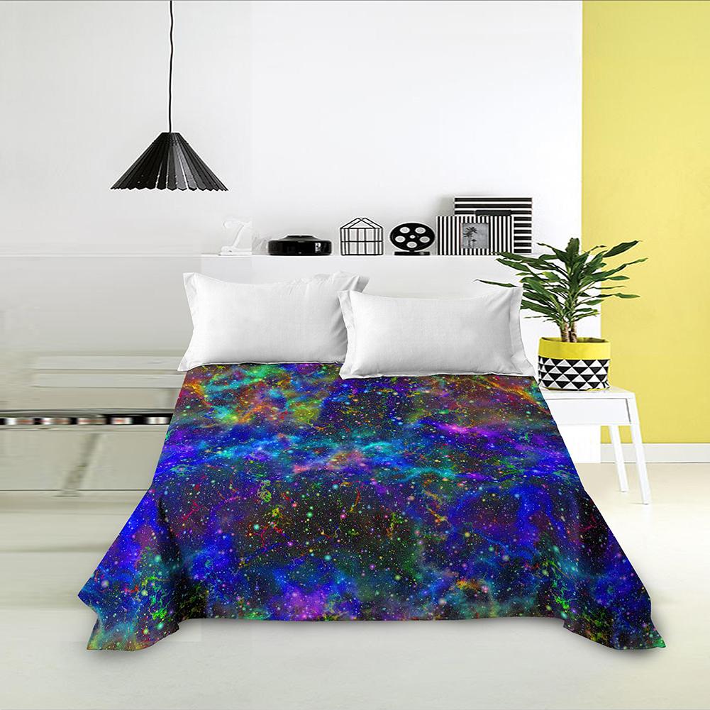 Galaxy Weltraumdruck King Queen Spannbettlaken 3D Sternenhimmel Bettwäsche Laken Universum Weiches Polyester Bettwäsche Leinen für Jungen Teenager Erwachsene