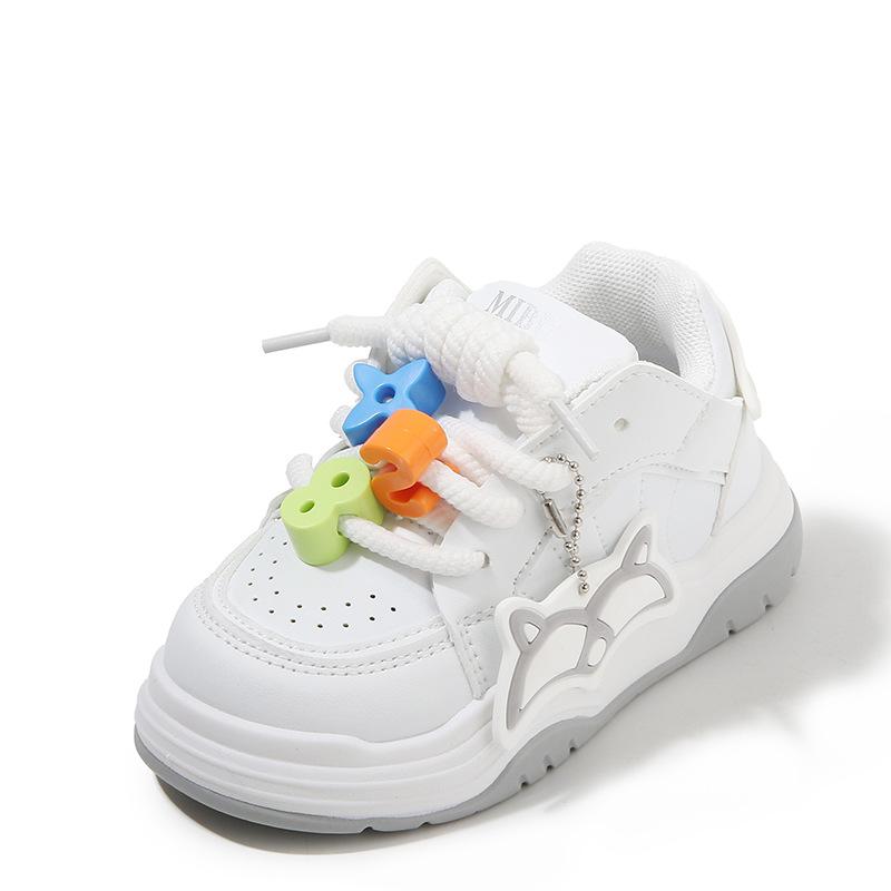 Children's sports shoes 2025 spring and autumn new boys' little white shoes cartoon girls' casual board shoes soft-soled baby shoes