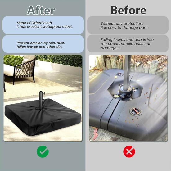 Outdoor Umbrella Base Cover Heavy Duty 600D Oxford Cloth Waterproof Anti-UV Outside Garden Patio Umbrella Stand Square Protector Cover Umbrella