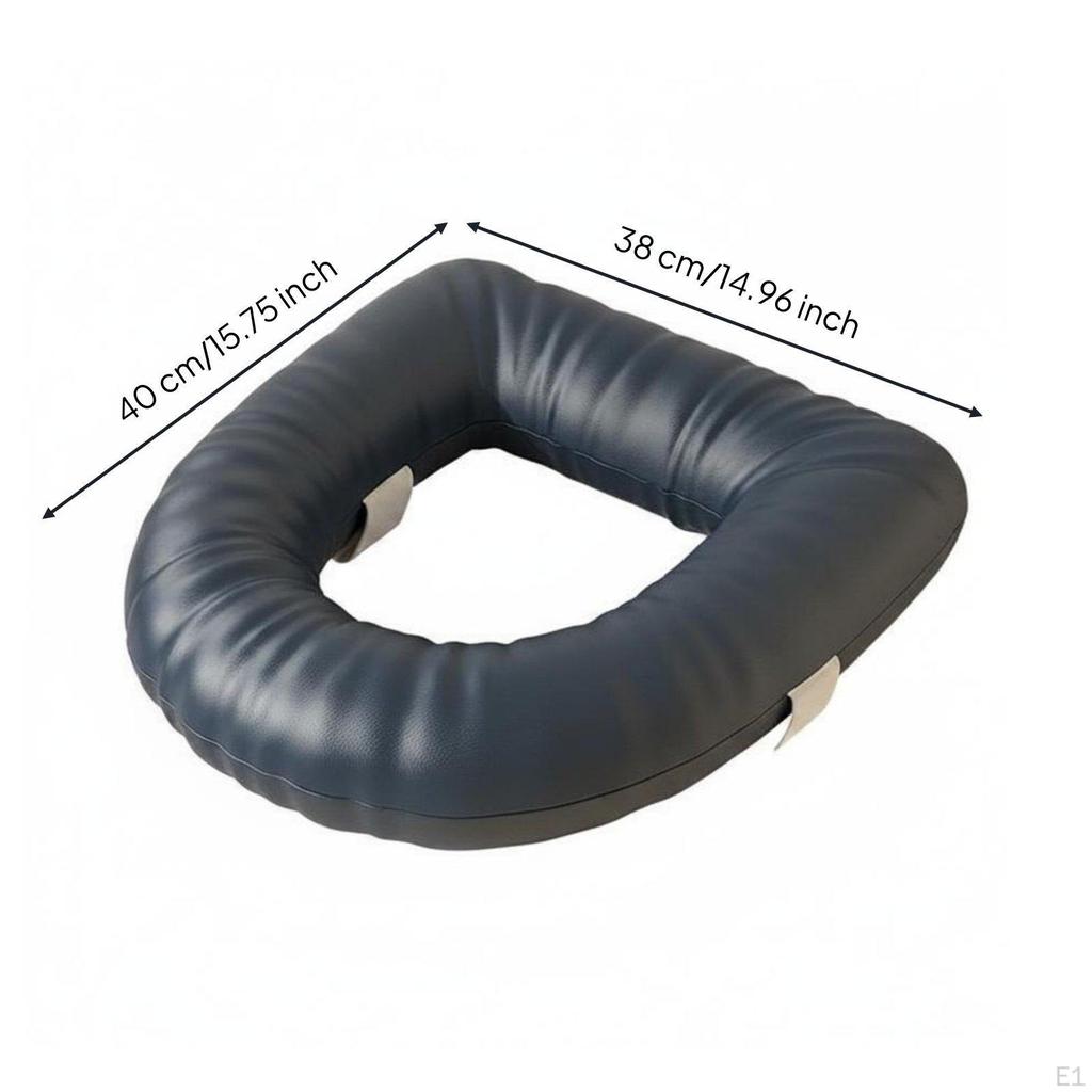 Waterproof Toilet Seat Cushion Thickened Padded Cover Soft Washroom Accessory Khaki