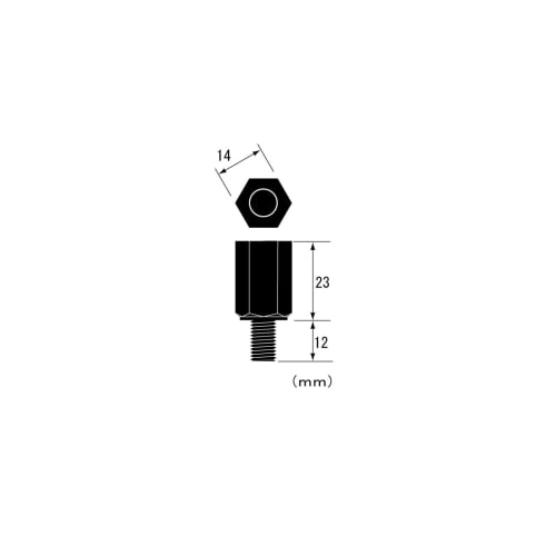 KITACO Mirror Adapter Set MA-12 Opposite Side 14mm 8mm Spacer/8mm Spacer Black 0900-505-10121