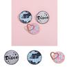 Contemporary Geometric Round Planet Badge Striking Alphabet Disco Light Metal Brooch For All Occasions
