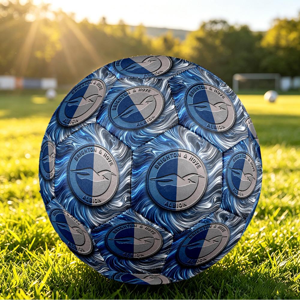Brighton & Hove Albion FootballPrinted Size 5 Soccer Blbion Football, Anti Slip Adult Match Football Souvenir for Football Fans