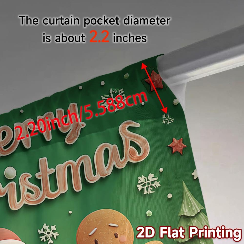 2D Flat Printing  JIT 2pcs   Curtains (Without Rod) Festive Cheer Fashionable Chic Curtains Machine Washable Fabric Curtains