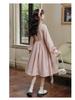Elegantes französisches rosa Kleid für Damen mit Stehkragen und taillierter Taille - High-End Prinzessinnenstil 2026.