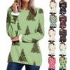 חולצת נשים צווארון עגול הדפס קטיפה מעובה קשמיר חם חולצה ארוכה