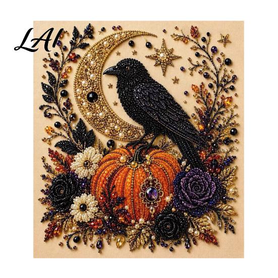 Cozy Autumn Home Decoration Halloween Faux Pearl Painting Kit Cute Ghost 3D Art DIY Reusable Decorative Wall Kit for Adults Christmas Craft Festive