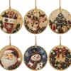 DIY Pearl Pendant Painting Set Full Pearl Beads Art Kit Lace Round Acrylic Pendants for Xmas Tree Decor Making