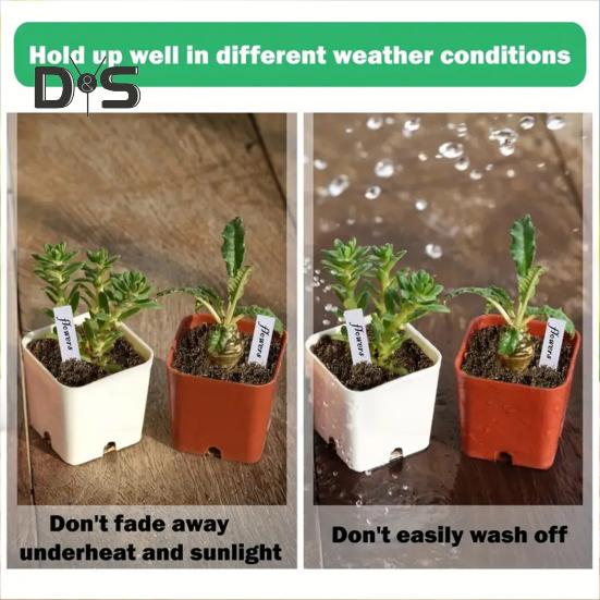 4-calowe etykiety do roślin, plastikowe etykiety z nazwami roślin, wielokrotnego użytku, paliki do etykietowania roślin z pisakiem do sadzonek, kwiatów, ziół, warzyw