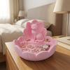 Lotus-Shaped Cosmetic Storage Dish Cute Key Storage Bowl Cat Sculpture Desktop Organizer  Bathroom