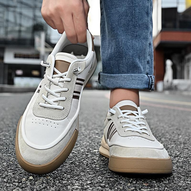 Lederschuhe Herrenschuhe Frühling und Herbst 2025 neue Leder atmungsaktive Sport-Freizeitschuhe weiche Sohle weiche Oberfläche Fahren Herren Board Schuhe