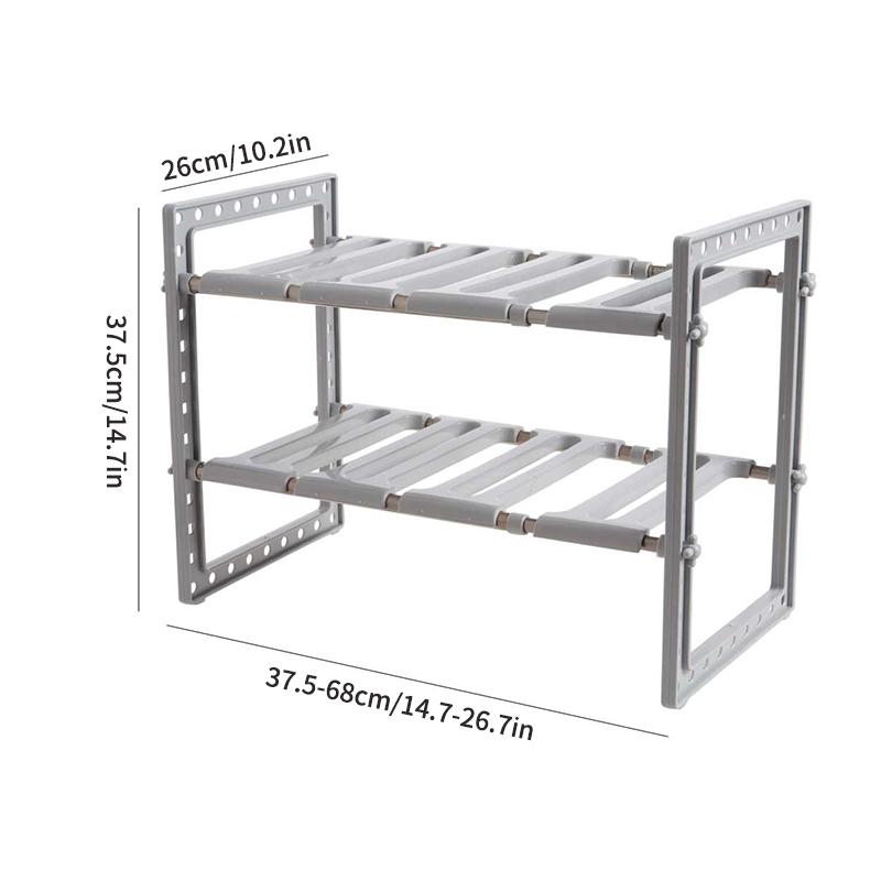 

Выдвижная полка-разделитель из нержавеющей стали для шкафа, двухъярусный органайзер для хранения обуви в доме, для кухни, ванной комнаты