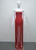 European & American Style Tassel Patchwork Strapless Jumpsuit Dress