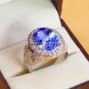 Tanzanite Oval Cut Gemstone With 925 Sterling Silver Ring For Men's #B643 JL375686555133