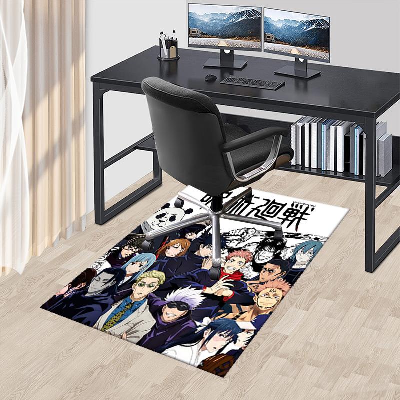 

1pc Jujutsu Kaisen Anime Characters Office Chair Mat - Anti-Slip Carpet with Cute Panda Design, Perfect for Anime Lovers and Fans of Jujutsu Kaisen.O0 60cm by 90cm