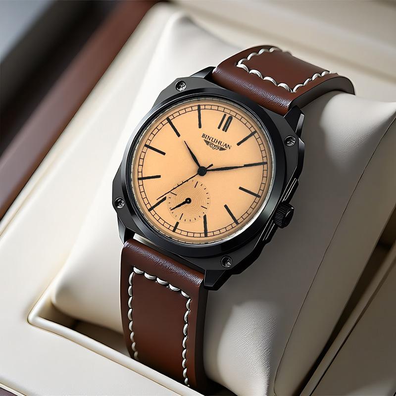 Simple Men Leather Watch Sport Quartz Movement Wristwatch