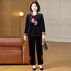 Elegant Autumn Two-Piece Suit for Middle-Aged and Elderly Women