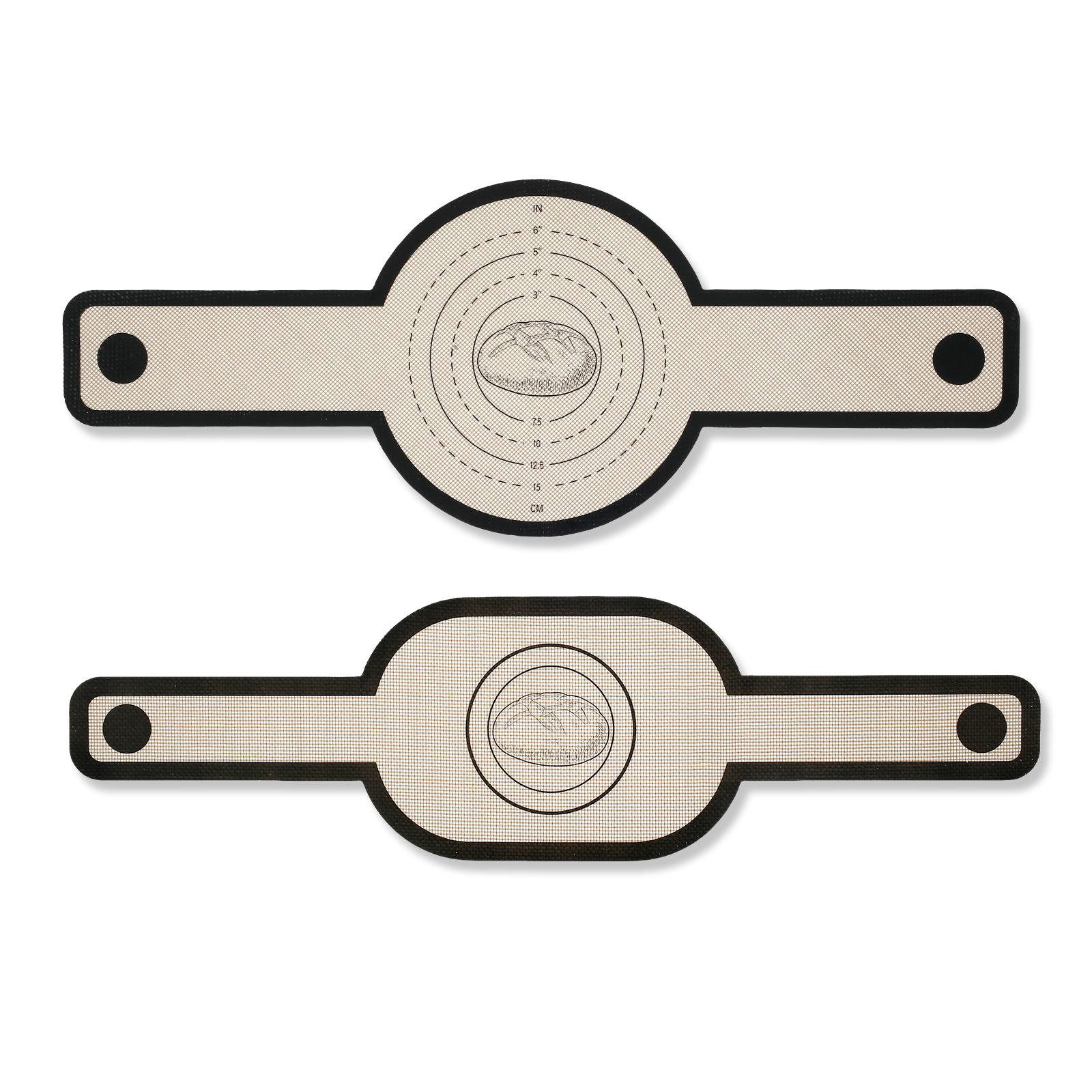 

2Pcs Silicone Bread Sling Non-stick Bread Mat with Long Handle Heat-Resistant Sourdough Bread Baking Mat for Dough Pastry Cookie светло-серый