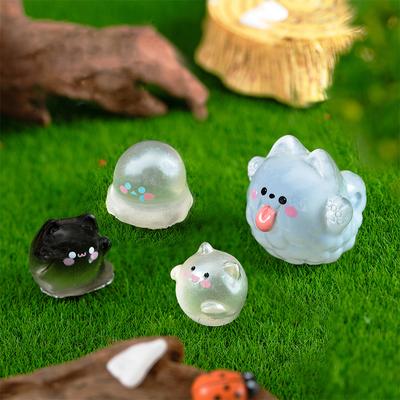 Cute Luminous Halloween Micro Landscape Resin Ghost Miniature Figurines Craft Ornaments Home Decoration Car Desktop Decor Gifts