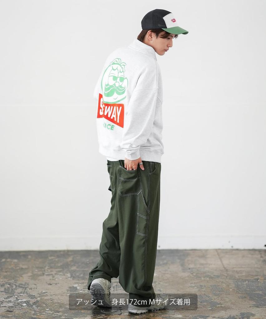 [IMPROVES] [SIDEWAYSTANCE] Snack Logo Fleece Half-Zip Sweatshirt