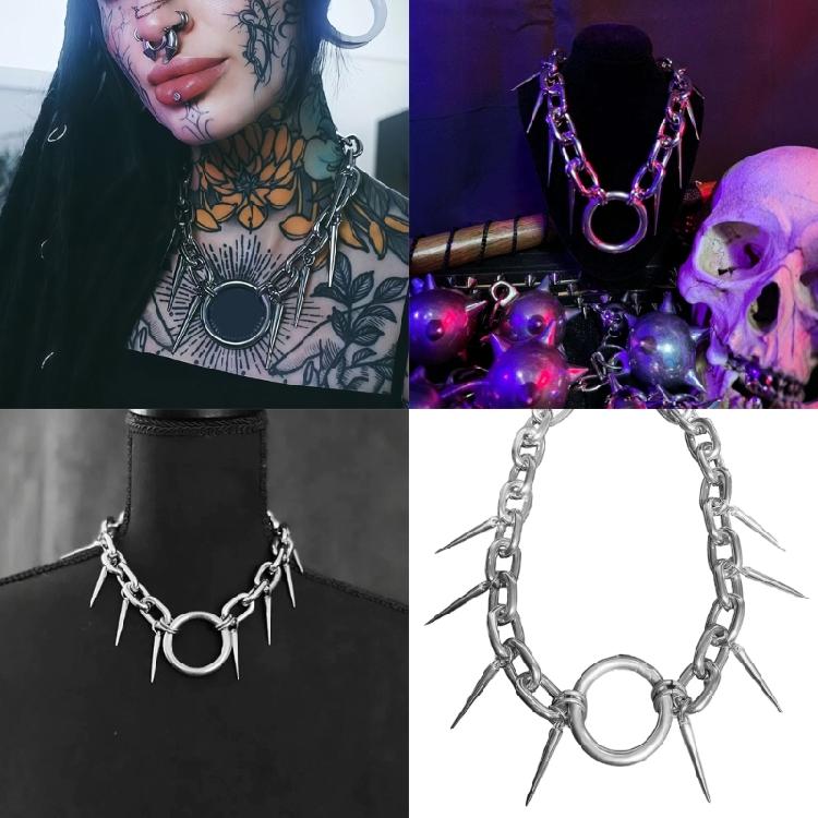 Ostrý Geometrický Kovový Náhrdelník Punk Rock Street Style Šperk Pro Ženy Stylový Party Oblečení Denní Doplněk