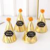 Birthday Party Hats Paper Cone Felt Pompoms Art Craft Cap Party Costume Accessories