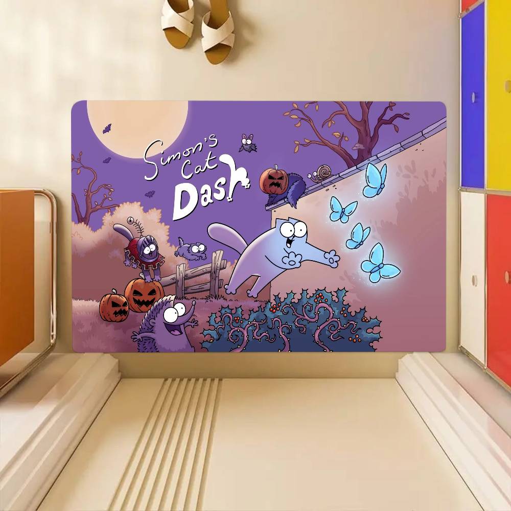 Cute Cartoon Simons Cat Floor Mat Suitable For Living Room Kitchen Bathroom Non-slip Mat Household Foot Mat