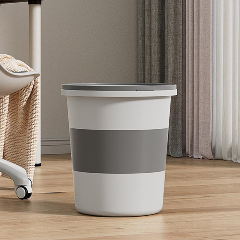 Bathroom Trash Can,Bathroom Garbage Can,Plastic Trash Bin Round Waste Basket for Bathroom,Bedroom,Office,Kitchen,Room
