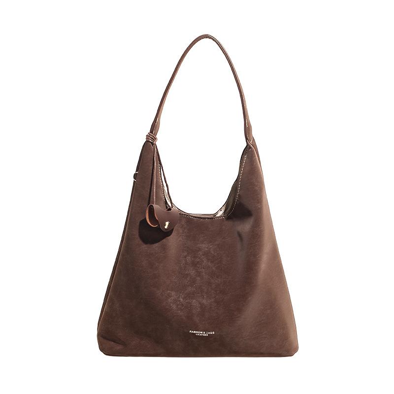 Autumn large-capacity portable commuter bag women's new pu bucket bag simple shoulder armpit bag