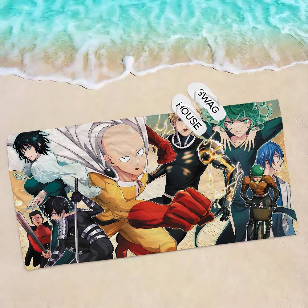 Anime One Punch Man Microfiber Beach Towel Absorbent Quick Dry Soft Yoga Swimming Resort Mountain Climbing Towel