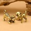 Retro Kupfer Skulptur Messing Welpe Messing Ornamente Niedlicher Hund Antikes Schreibtischornament Teetier Mini Handwerk Heimdekoration Geschenk