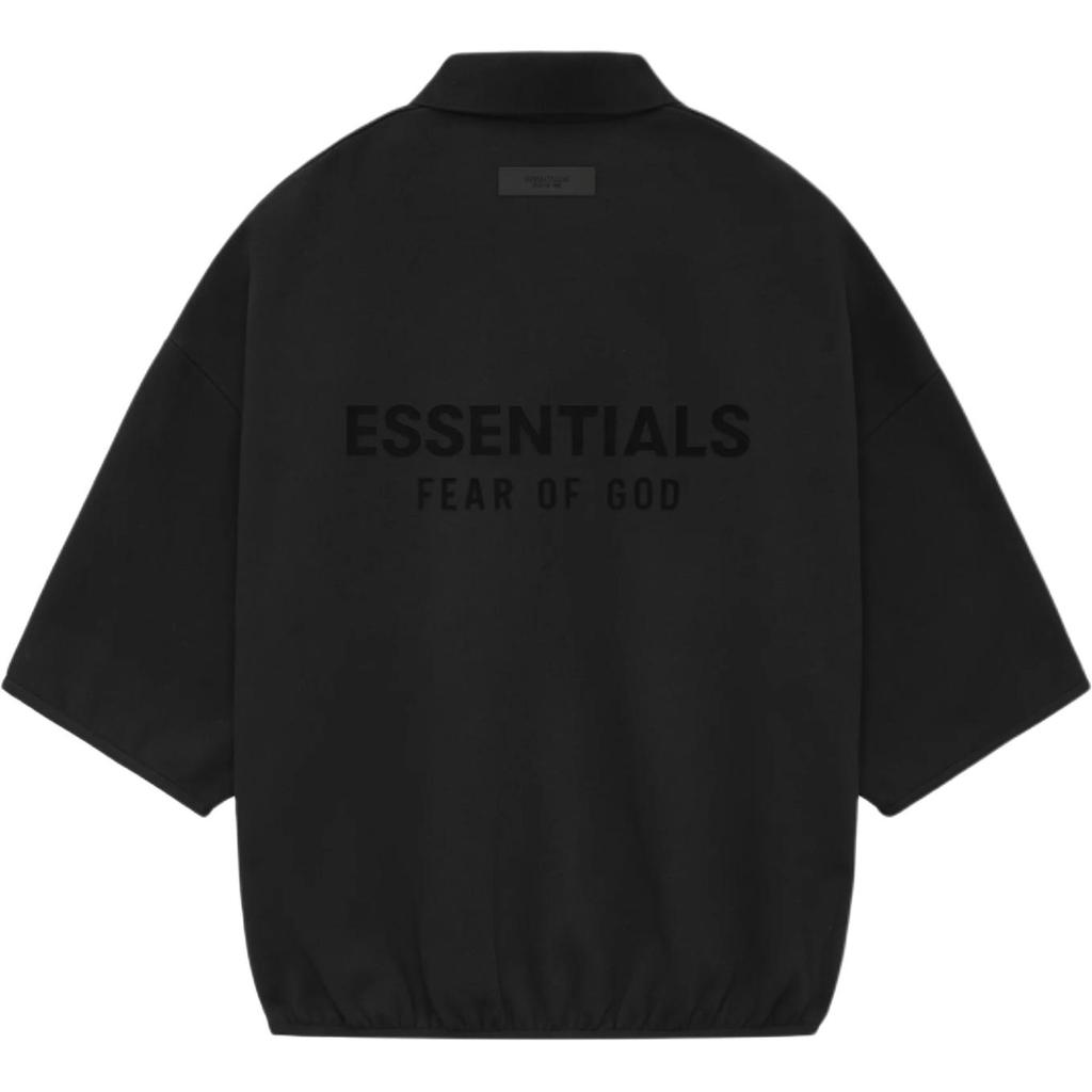 Fear of God Polo cu mâneci 3/4 Essentials Negru Bărbați Topuri 192SU244400F