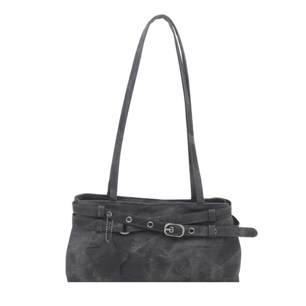 Star Pendant Y2K Shoulder Bag With Metal Buckle Belt Underarm Bag Fashion Women Handbag Women
