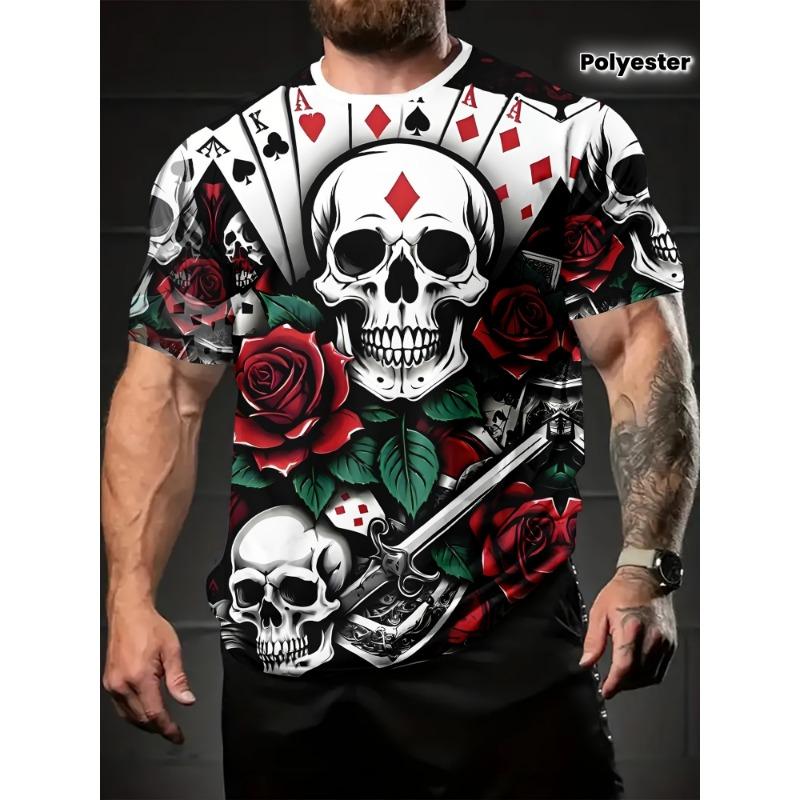 Hrací karty 3D tisk Pánské a dámské módní tričko Švestka K Poker Harajuku Streetwear Děti Kluci Pohodlné tričko Top