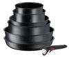 Tefal Ingenio Black Stone Batterie De Cuisine 7 Pièces, Empilable, Gain De Place, Revêtement Antiadhésif, Indicateur De Température