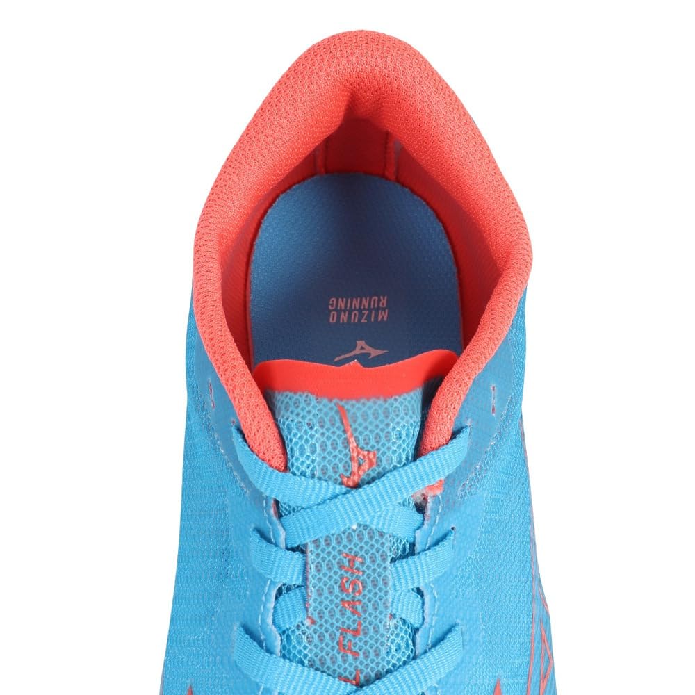 Mizuno Duel Flash Running Shoes, Lightweight, Cushioned, Track and Field, Men's, Light Blue x Coral, Size 25.5 cm, 2E