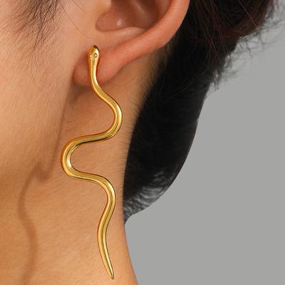 Stainless Steel Earrings Europe And The United States Design Snake Stud Fine Earrings For Women Jewelry Trending Products New In